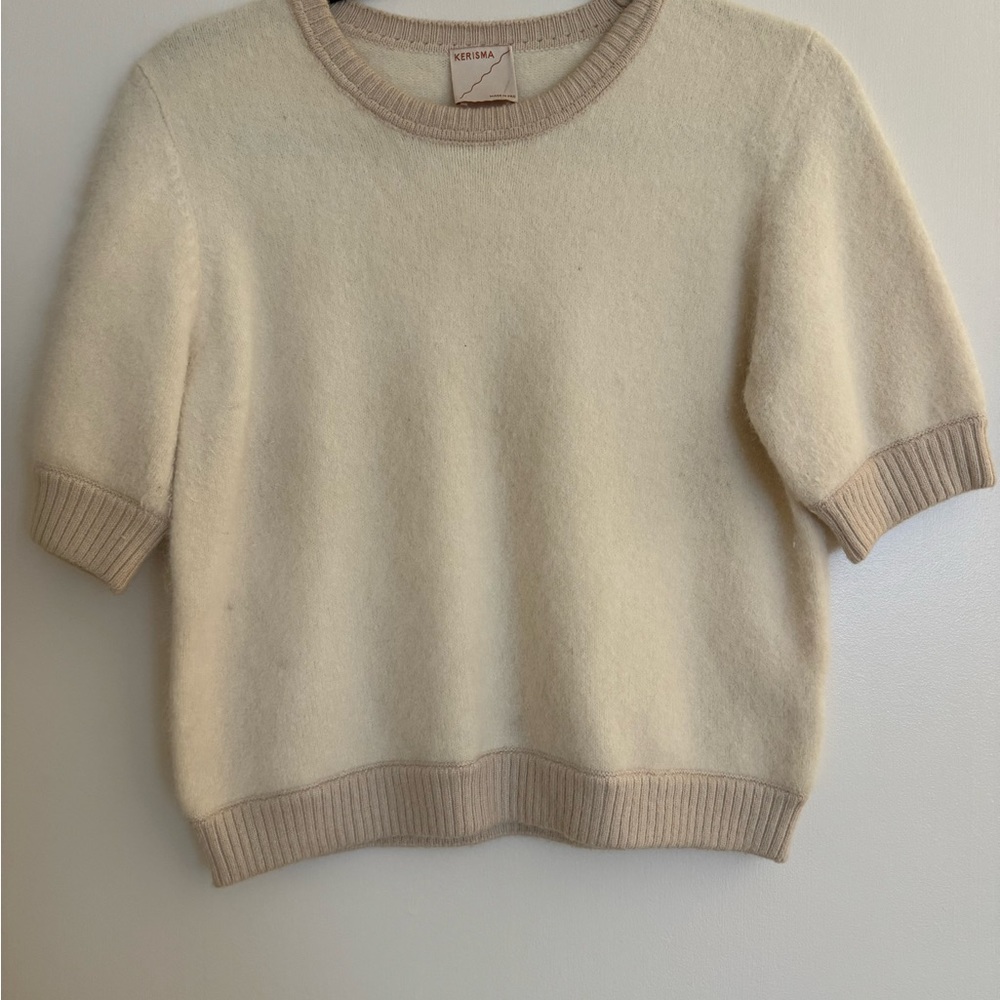 Cream Kerisma short sleeve sweater